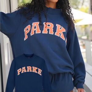 Parke Varsity Navy mock neck